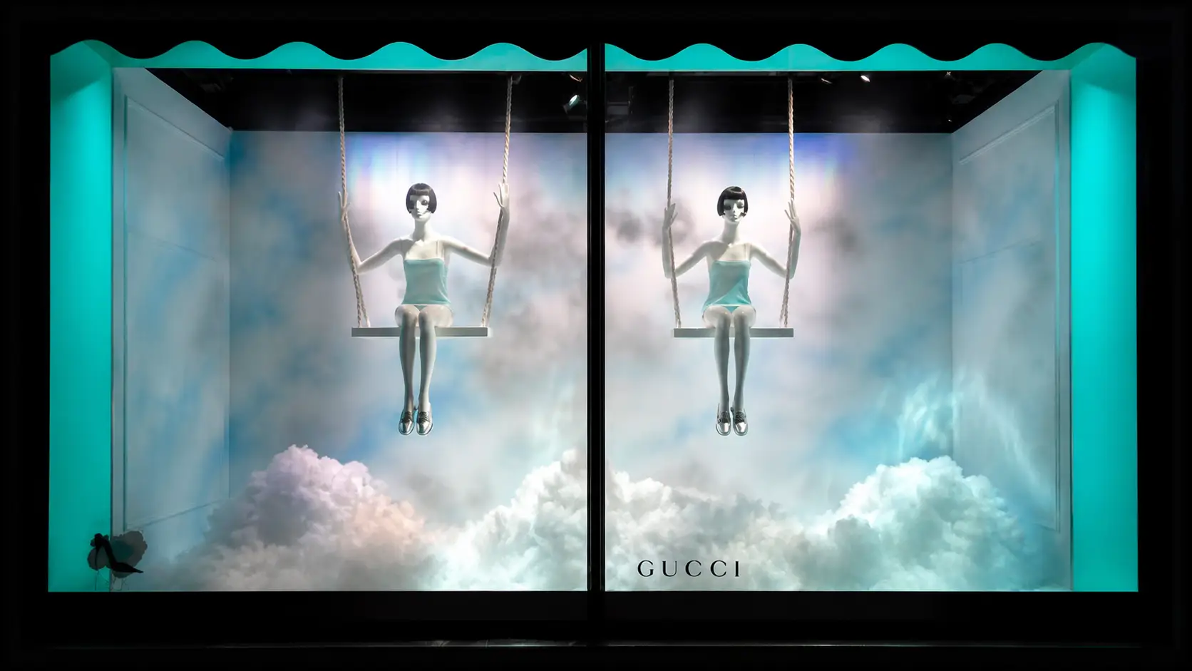 Gucci vitrina composición armónica